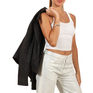 Giubbino in vera pelle di vitello rifinizione dakota Bordeaux-Slim Fit