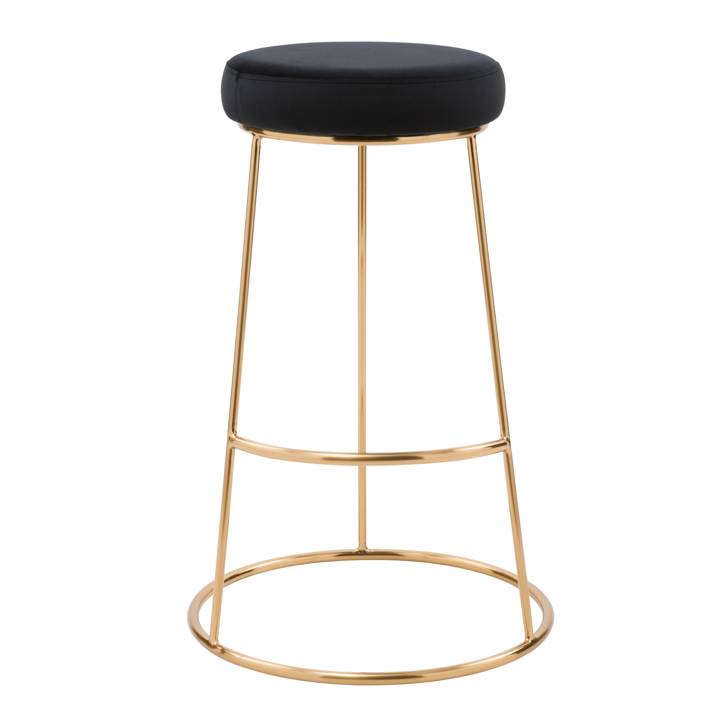 Tabouret de bar Kendal en velours noir 73 cm (lot de 2)