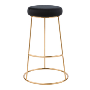 Tabouret de bar Kendal en velours noir 73 cm (lot de 2)