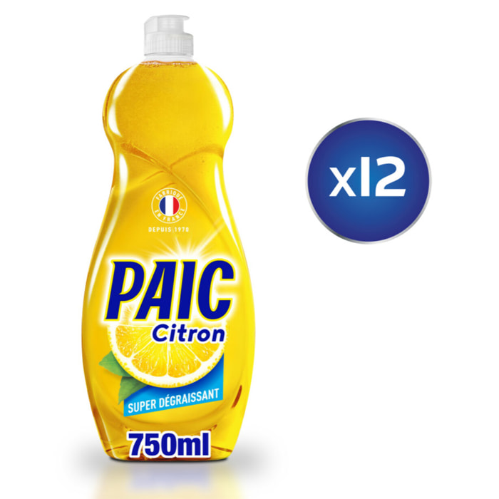 Pack de 12 - Liquide Vaisselle Paic Citron - 750ml