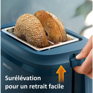 Grille-pain PHILIPS HD2511/70 Toaster bleu Série 3000, 2 fentes, 900W