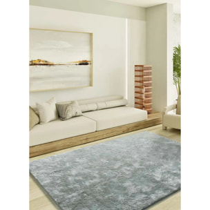 ROMA Alfombra lisa de pelo alto plata, varias medidas disponibles