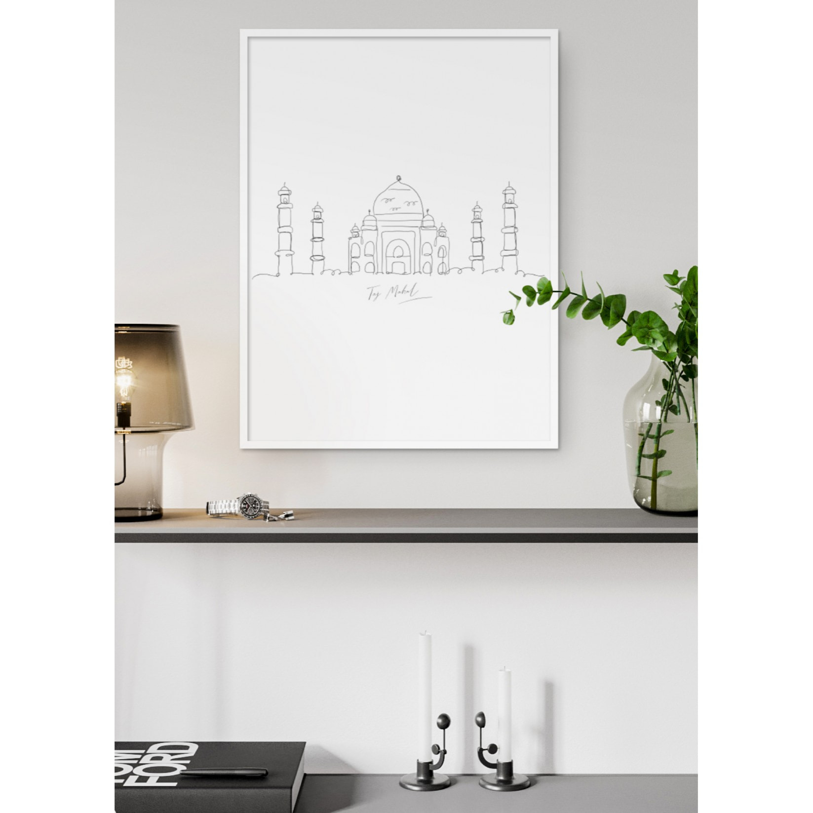 Affiche Line Art Taj Mahal