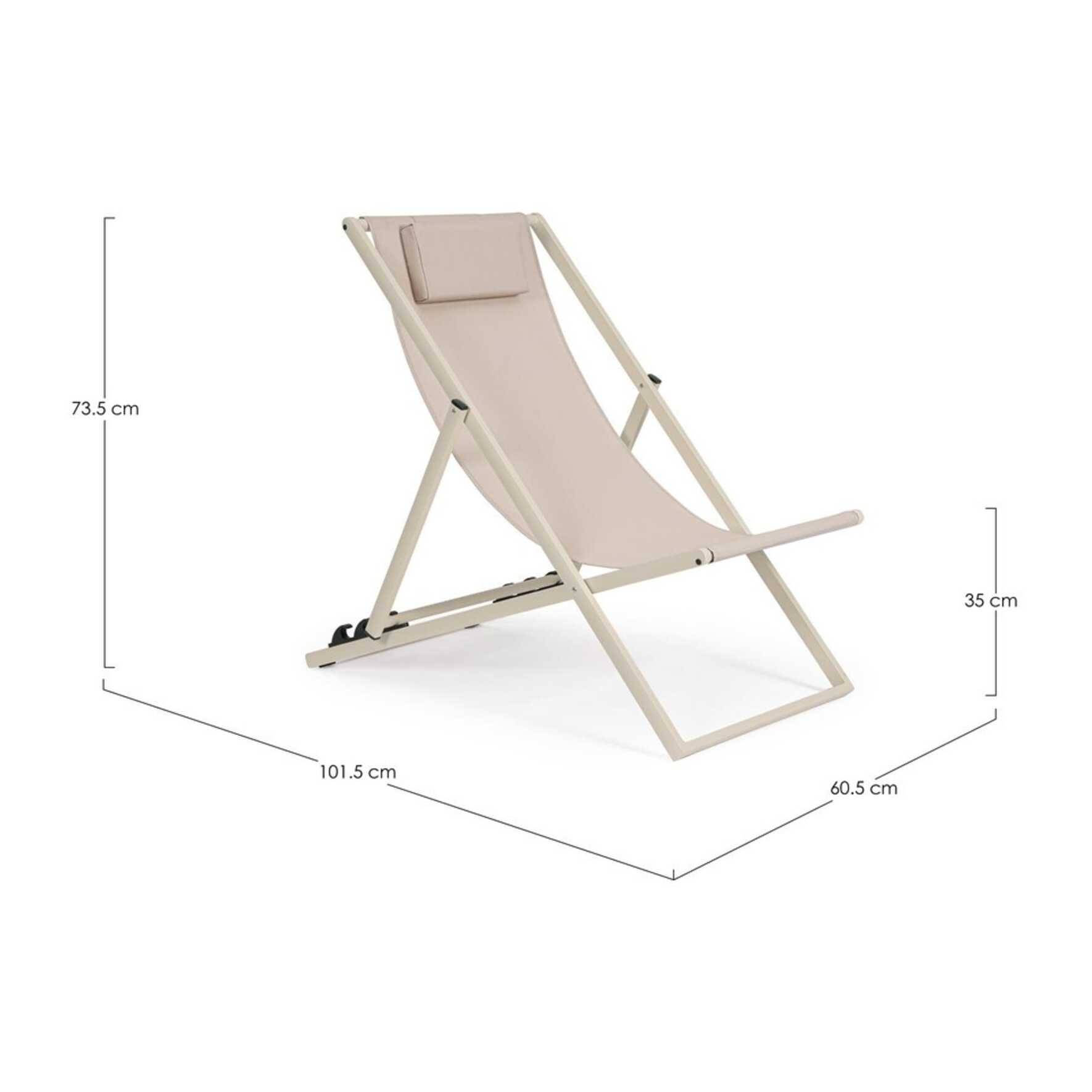 Set 4 sdraio da giardino TAYLOR in textilene e struttura in alluminio beige
