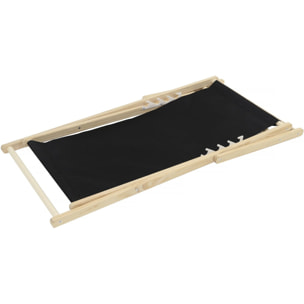 Lot de 2 transat en bois "Chilienne" - 107 x 56.5 x 81 cm - Noir