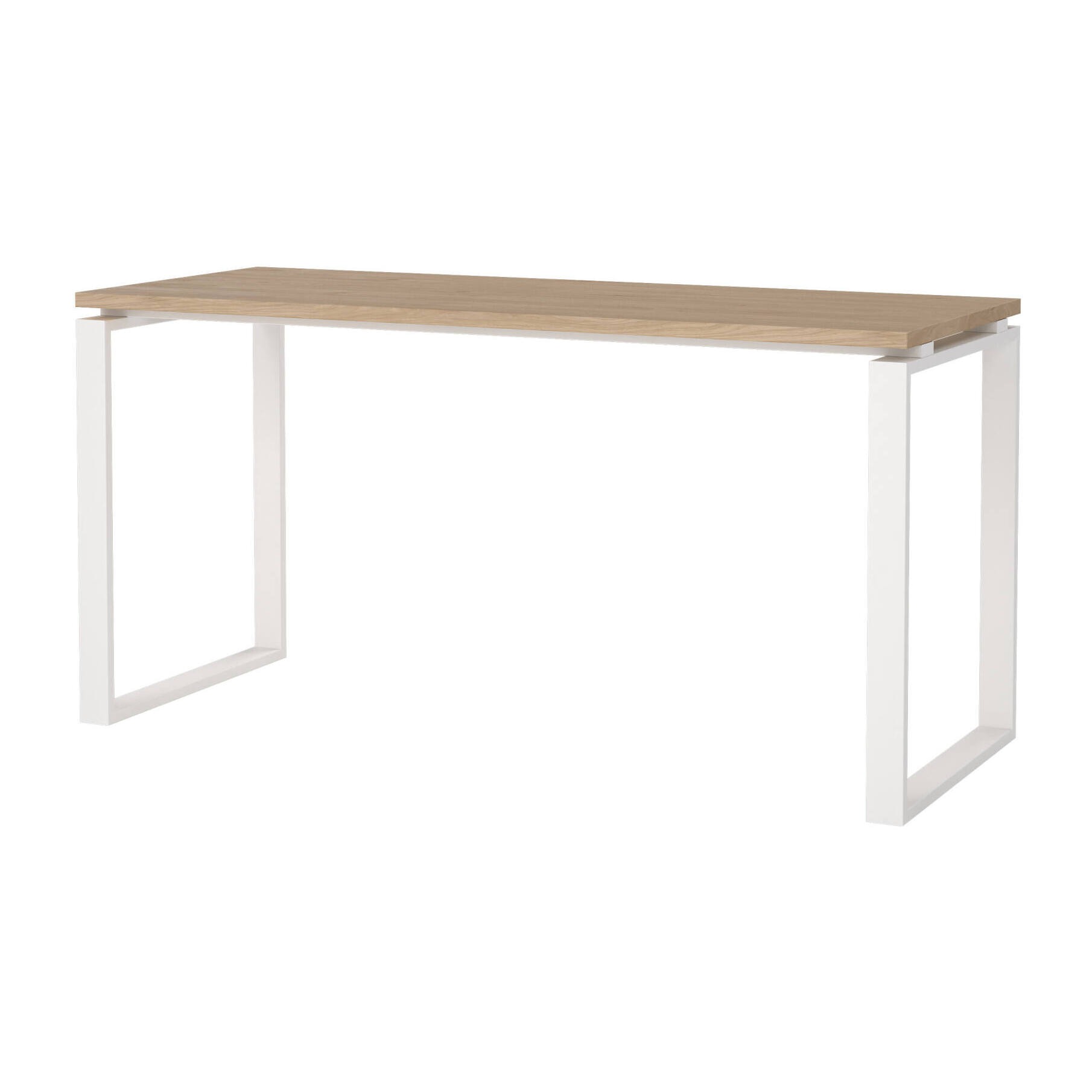 Scrivania Arignano, Scrittoio multiuso, Tavolo per ufficio porta PC, Piano di lavoro, 150x60 h76 cm, Rovere e Bianco