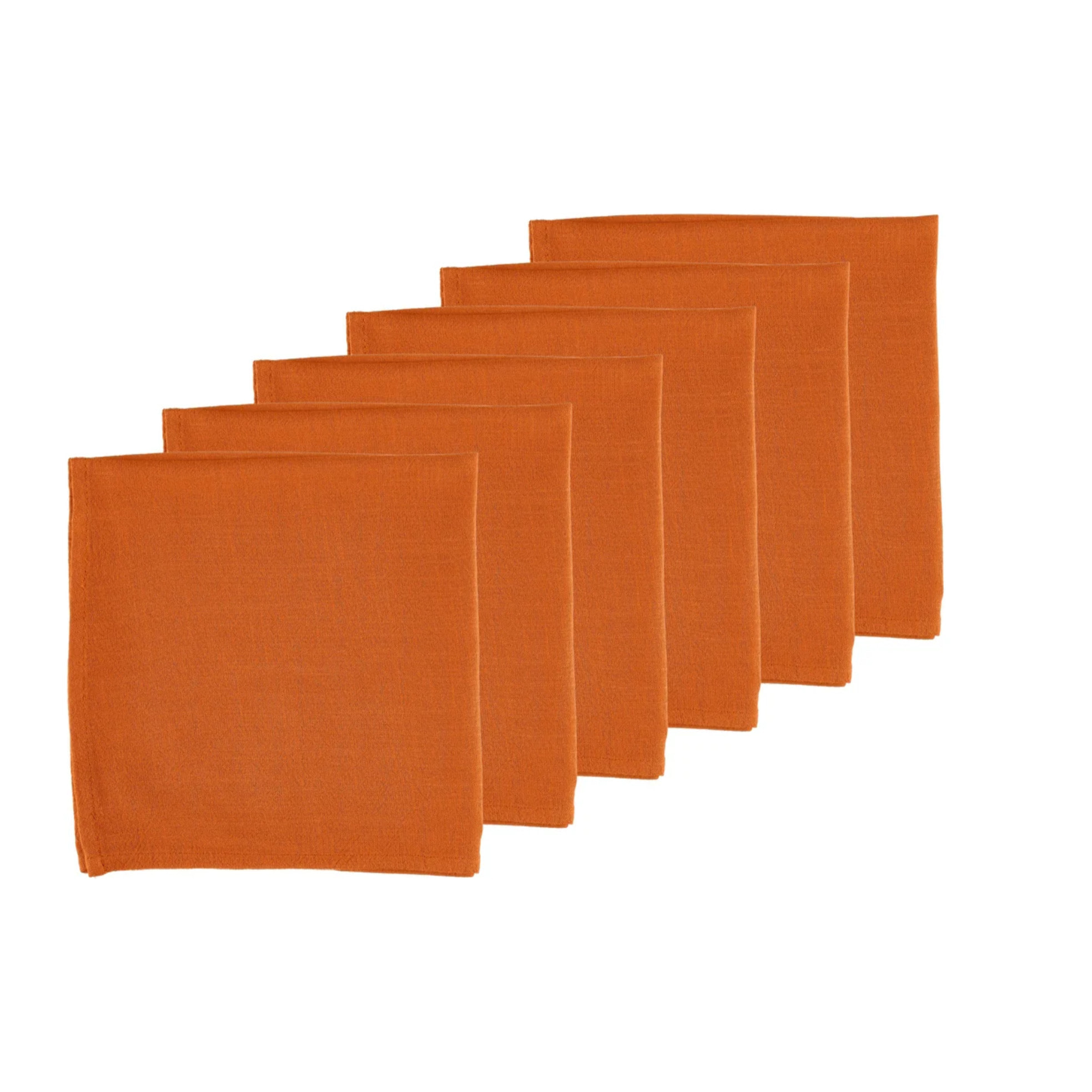 Serviette de table - 6 pièces - Lin et coton orange