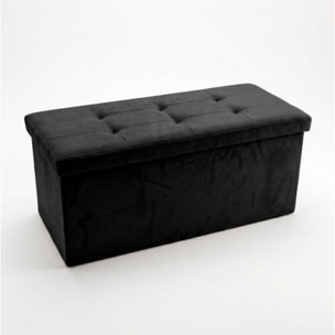 Pouf contenitore in velluto 76x34x34 cm, panca pieghevole con vano capiente, seduta imbottita trapuntata resistente fino a 150 kg, design elegante Double Velvet, salvaspazio ideale per camera soggiorno ingresso e fondo lett