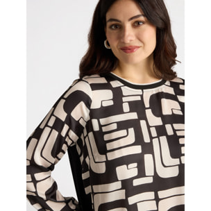 Fiorella Rubino - Camiseta con estampado geométrico - Negro
