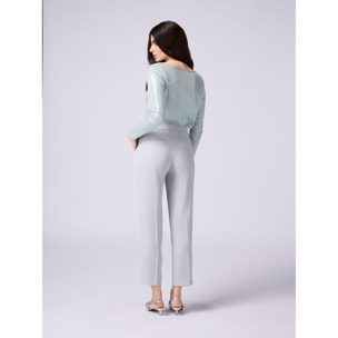 Oltre - Pantaloni in tessuto fluido - Grigio