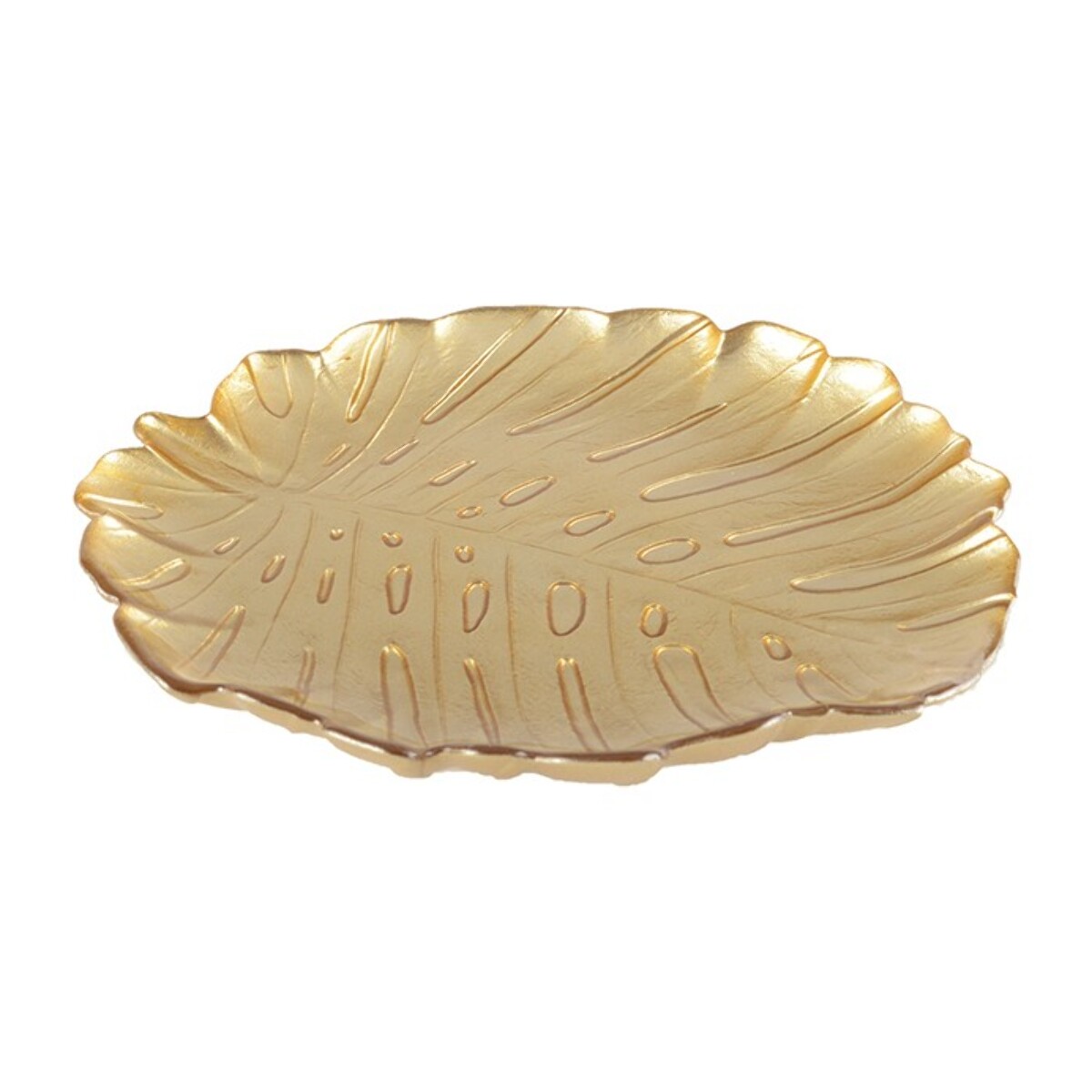 Coupelle en verre feuille dorée petit modèle 19x21x2cm