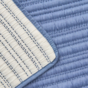 Edredón liso reversible Licheri color azul marino