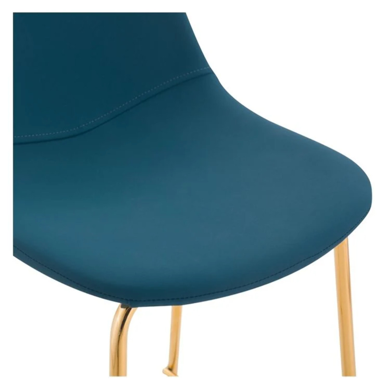 Lot de 2 chaises pour îlot central 65 cm en cuir synthétique bleu - Henrik