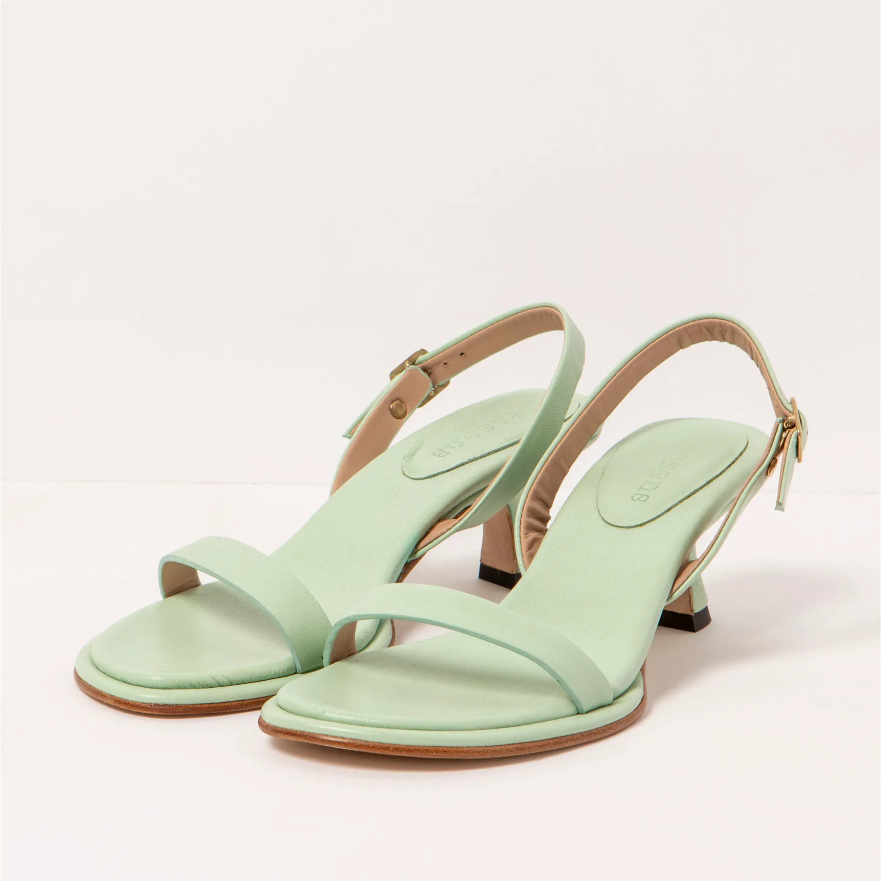 Sandalias con tacón S3164 NAPPA PASTEL GREEN/ GLERA color Pastel green