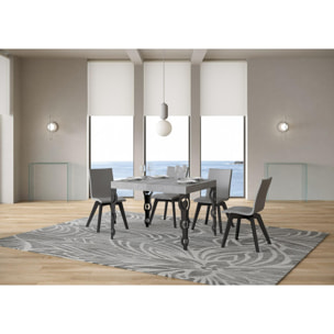 Mesa extensible 80x120/204 cm Karamay Cemento estructura Antracita