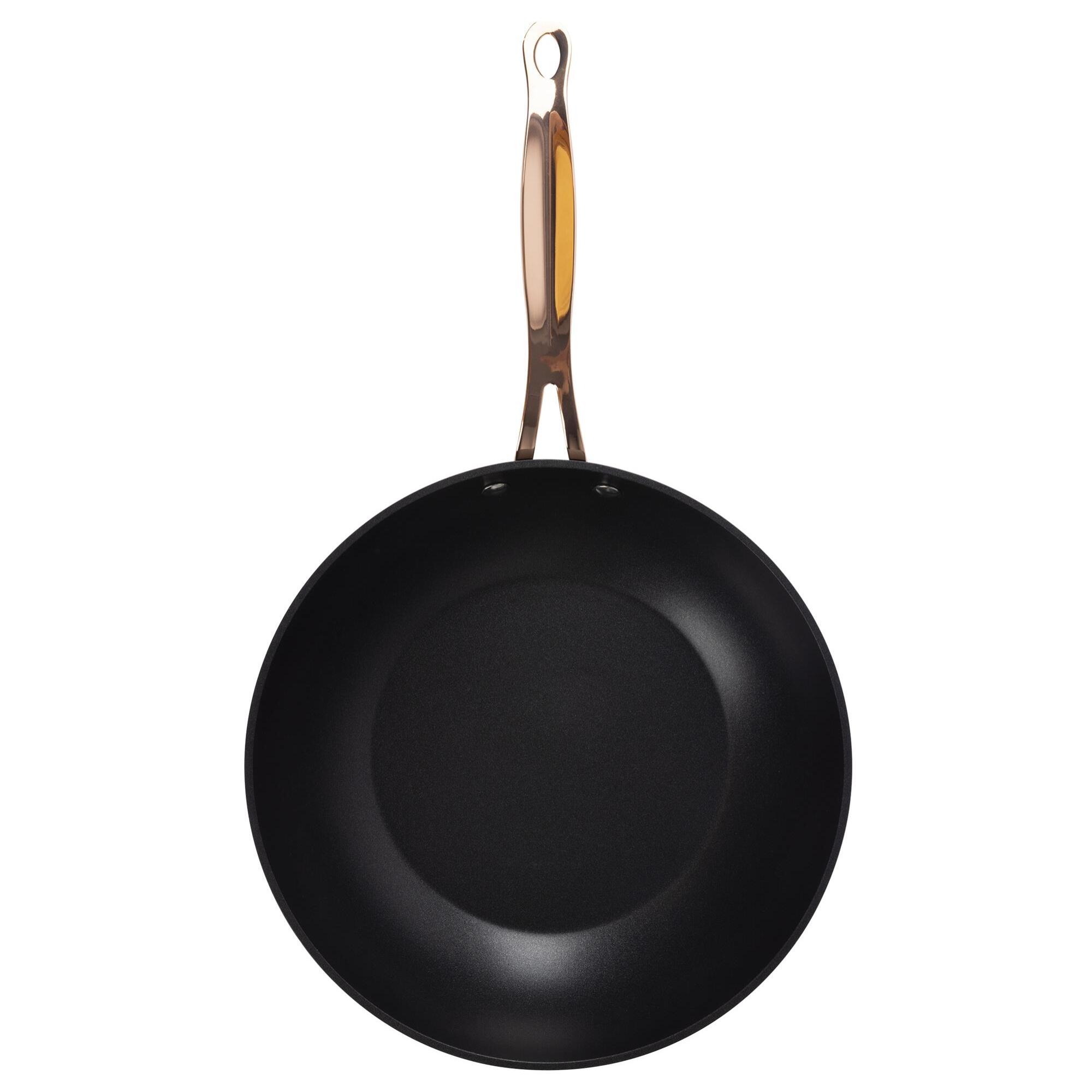 Bergner copper sartén grill 28x28cm + wok ø28cm en aluminio forjado en color negro mate
