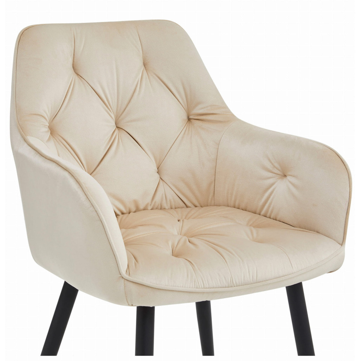 Set di 2 sedie con braccioli Jork in velluto beige