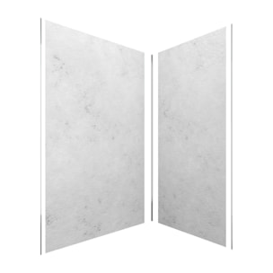 Pack de 2 Panneaux Muraux Pierre Light Grey 90+120x210 cm avec Profilés ANODISE BRILLANT - STONE'IT