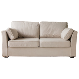 Canapé droit 3 places beige EMILE
