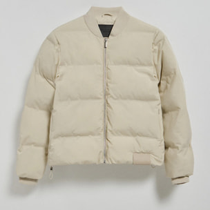 Bomber acolchada beige Dubái con detalle Polo Club