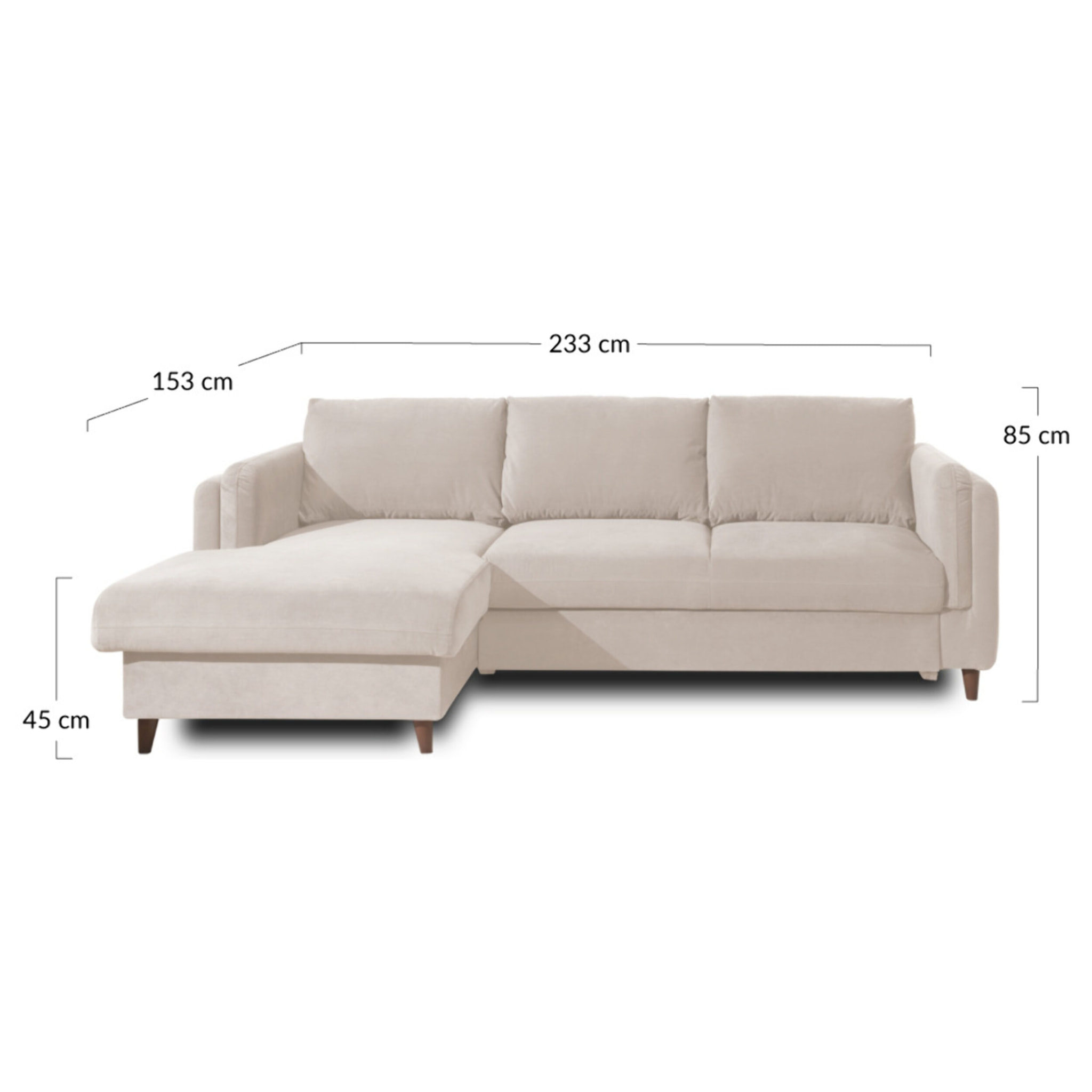 Brooke - canapé d'angle gauche - convertible avec coffre - 4 places - en velours - Vert