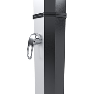 Doccia Solare 35 Litri 220 Cm Per Giardino Piscina Soffione Cromato Getto A Pioggia Con Regolatore Temperatura E Doccetta Per Piedi Attacco Per Tubo