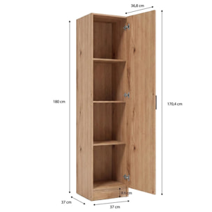 Armario de 1 puerta en alpine oak 37x180 cm Multi Useful 37 Alpine Oak