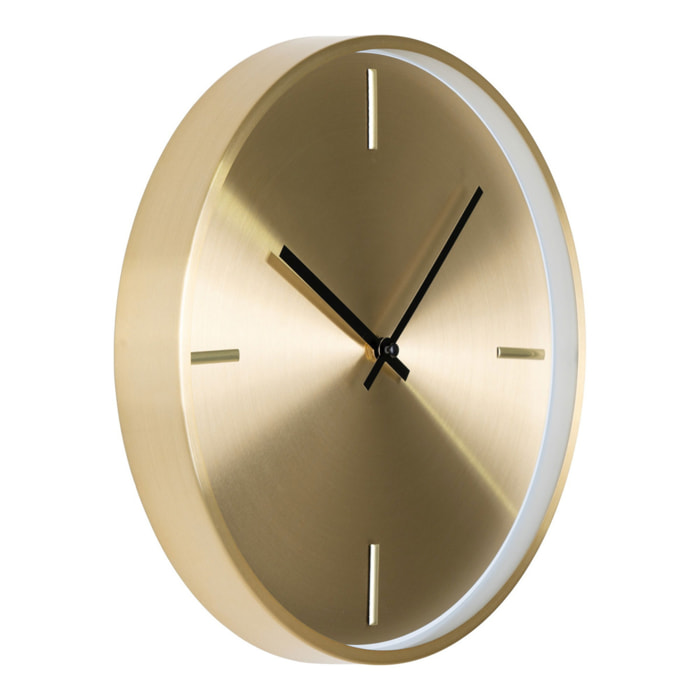 Orologio da parete Istanbul in alluminio dorato silenzioso ø30 cm
