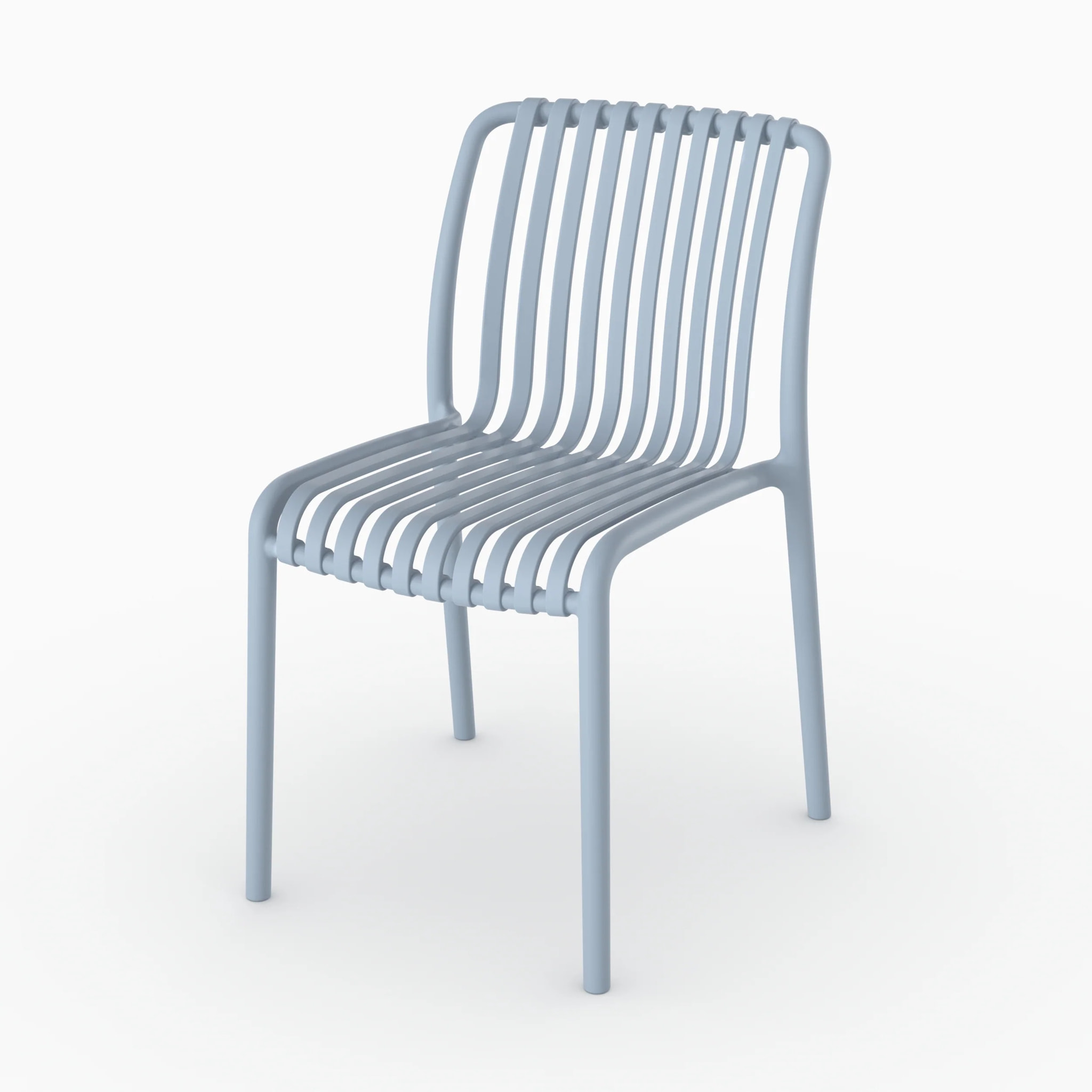 Lot de 2 chaises de jardin empilables en plastique bleu pastel - Duli