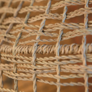 Abat-jour fibres roulées ajourées dôme - Naturel