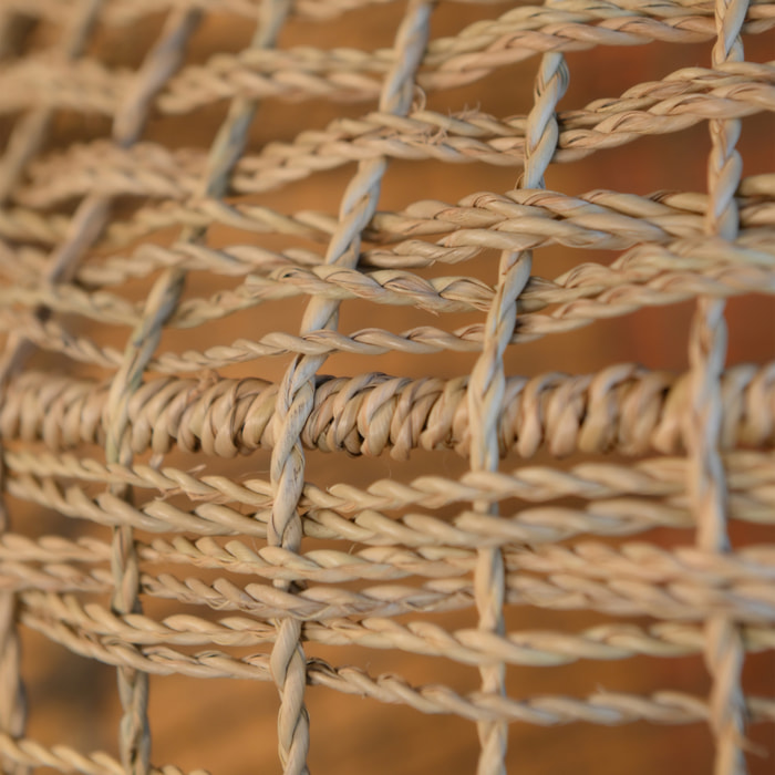 Abat-jour fibres roulées ajourées dôme - Naturel