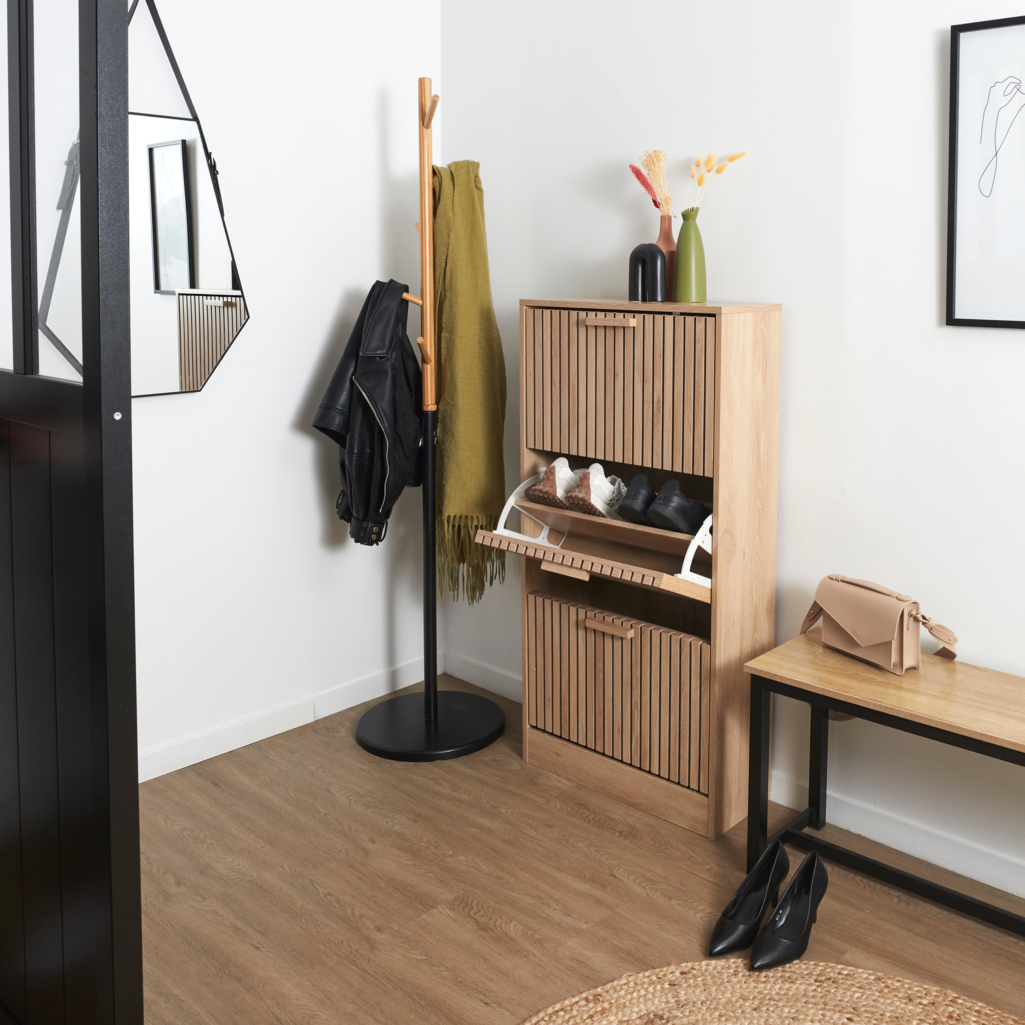 Meuble A Chaussure 3 Portes Klaus