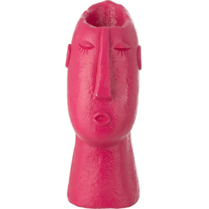 J-Line Vase Visage Extérieur - ciment - fuchsia