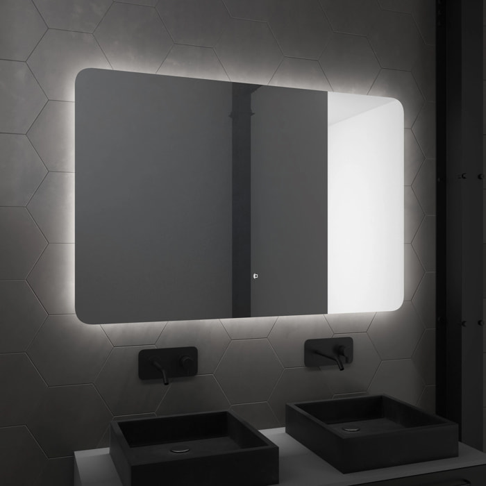 Miroir Led Silver Moon - Gris clair