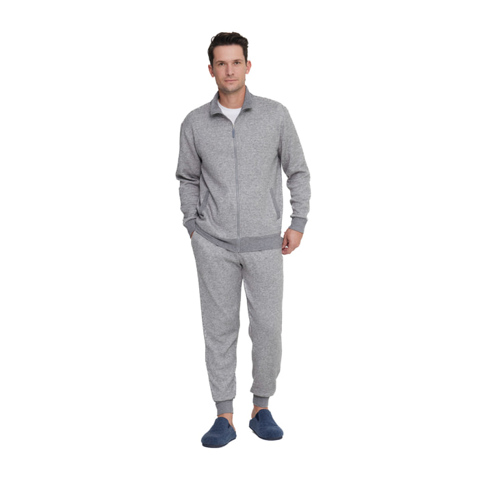 Completo loungewear uomo spider in maglina con zip Noidinotte