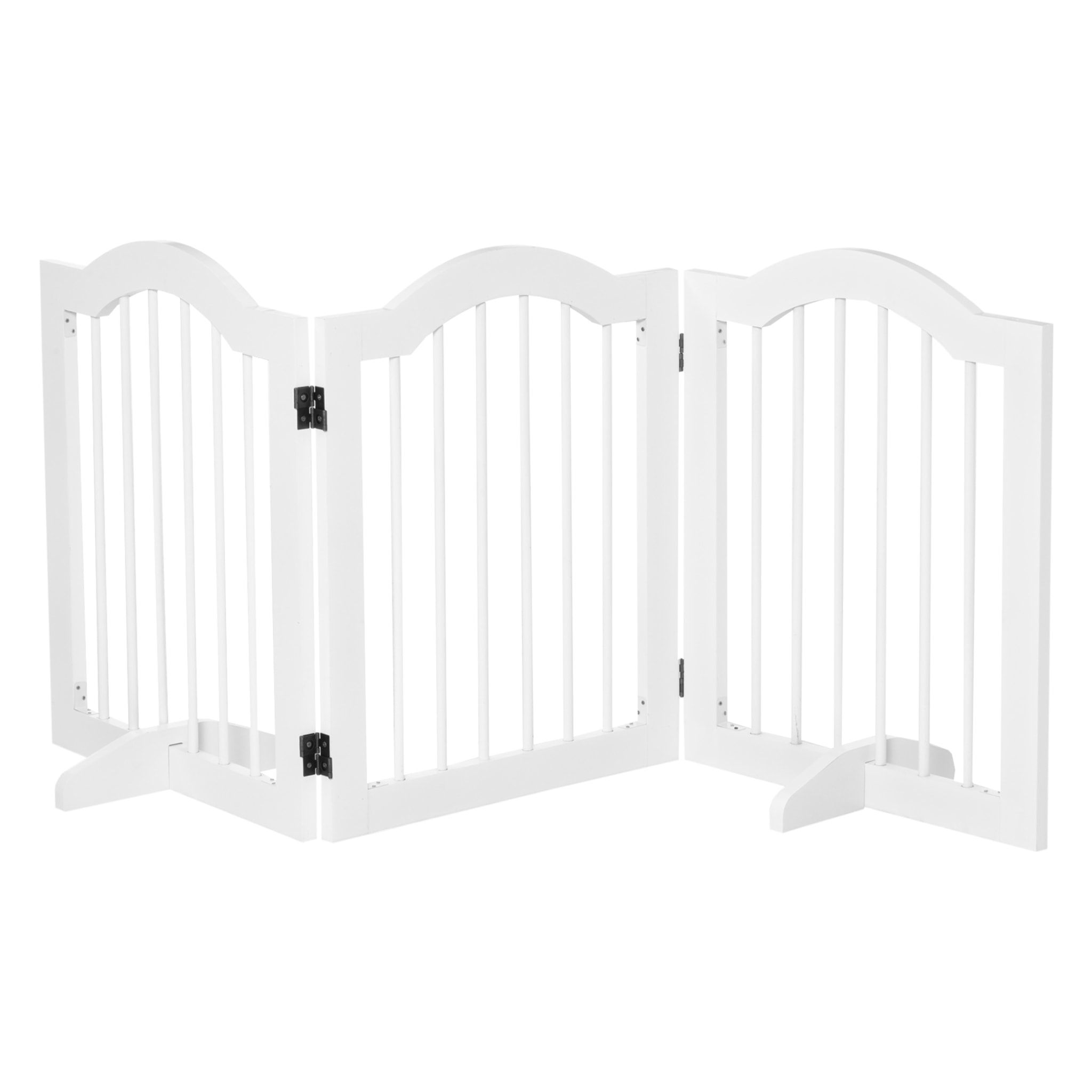 Barrera de Seguridad Plegable de Perros Pequeños con 2 Soportes 154,5x29,5x61 cm