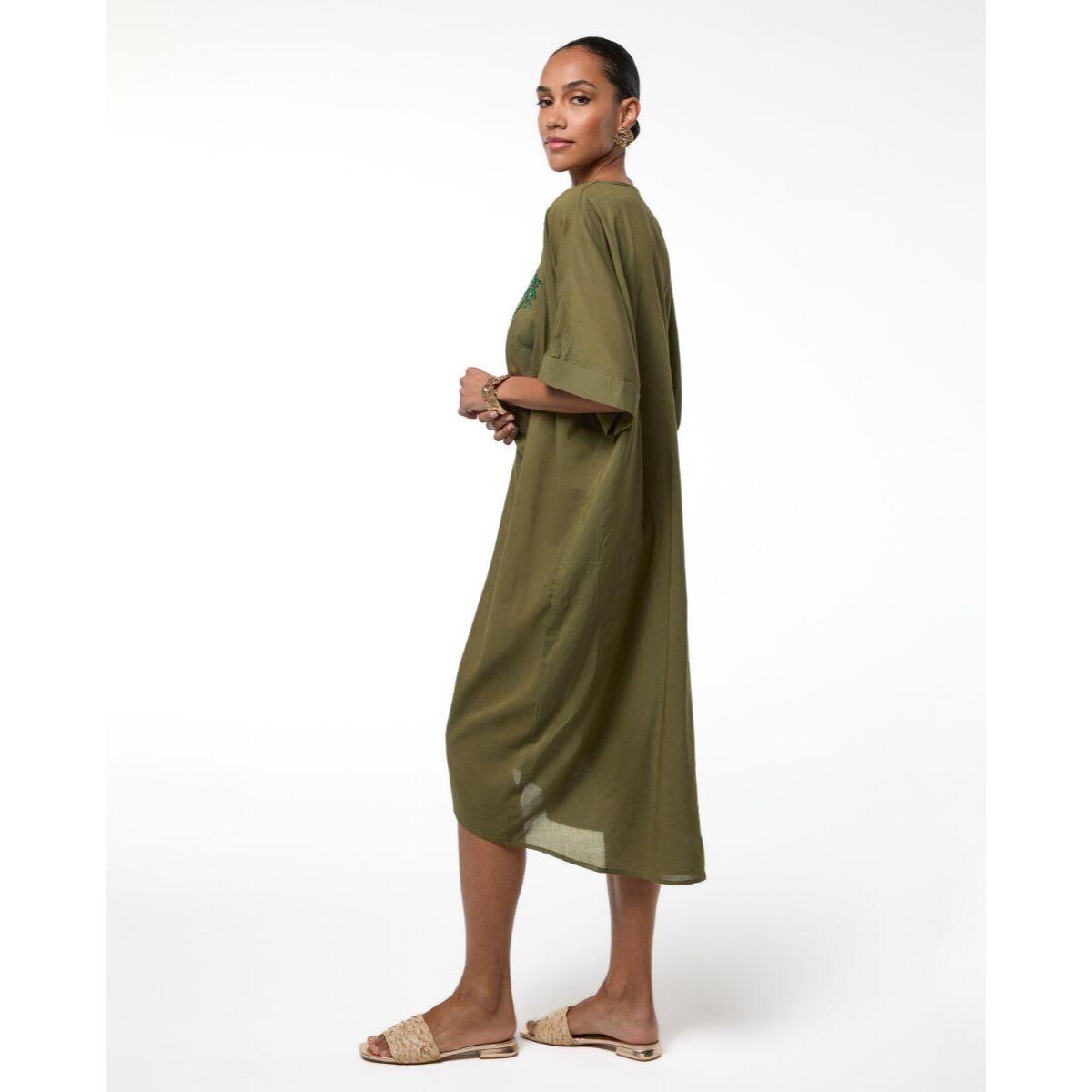 Abito midi in lino con nodo