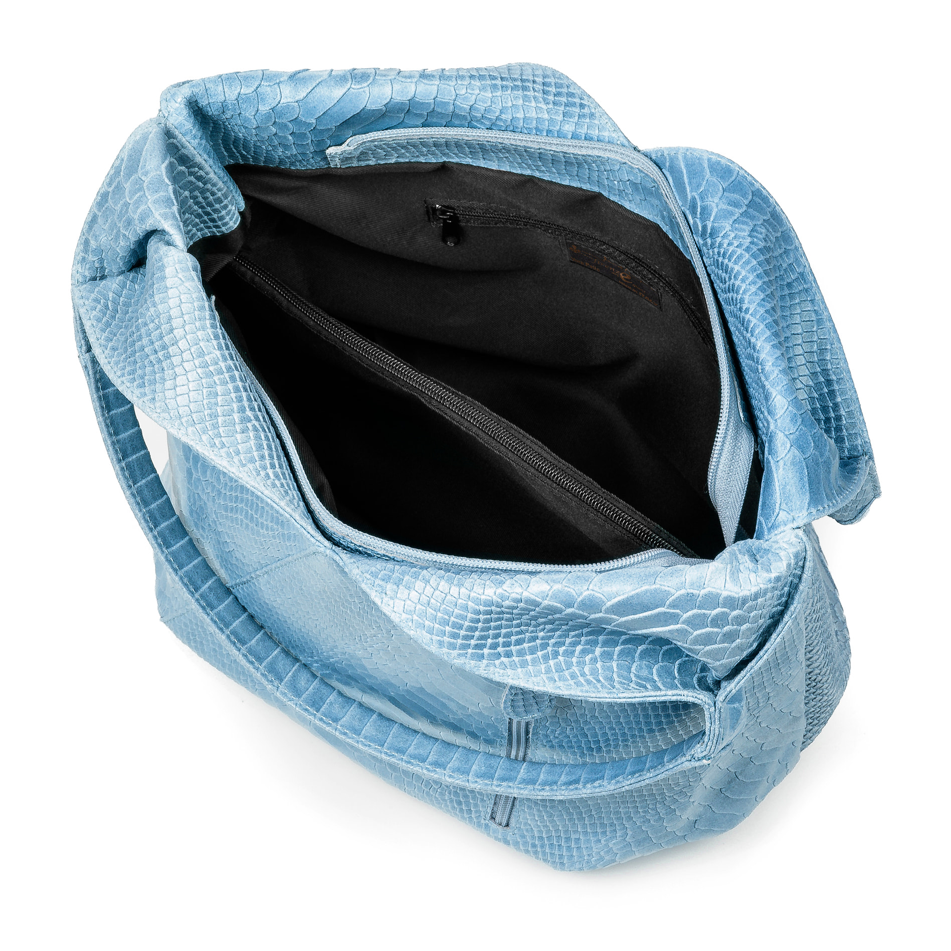 Jesi Bolso de hombro Mujer. Piel auténtica Gamuza Grabado Serpiente.