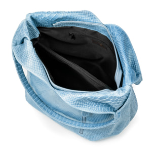 Jesi Bolso de hombro Mujer. Piel auténtica Gamuza Grabado Serpiente.