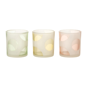 J-Line photophore Rond - verre - mix/pastel - small - 3 pcs
