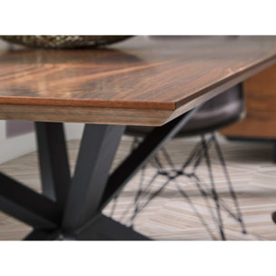 Mesa fija de comedor – Nogal y negro