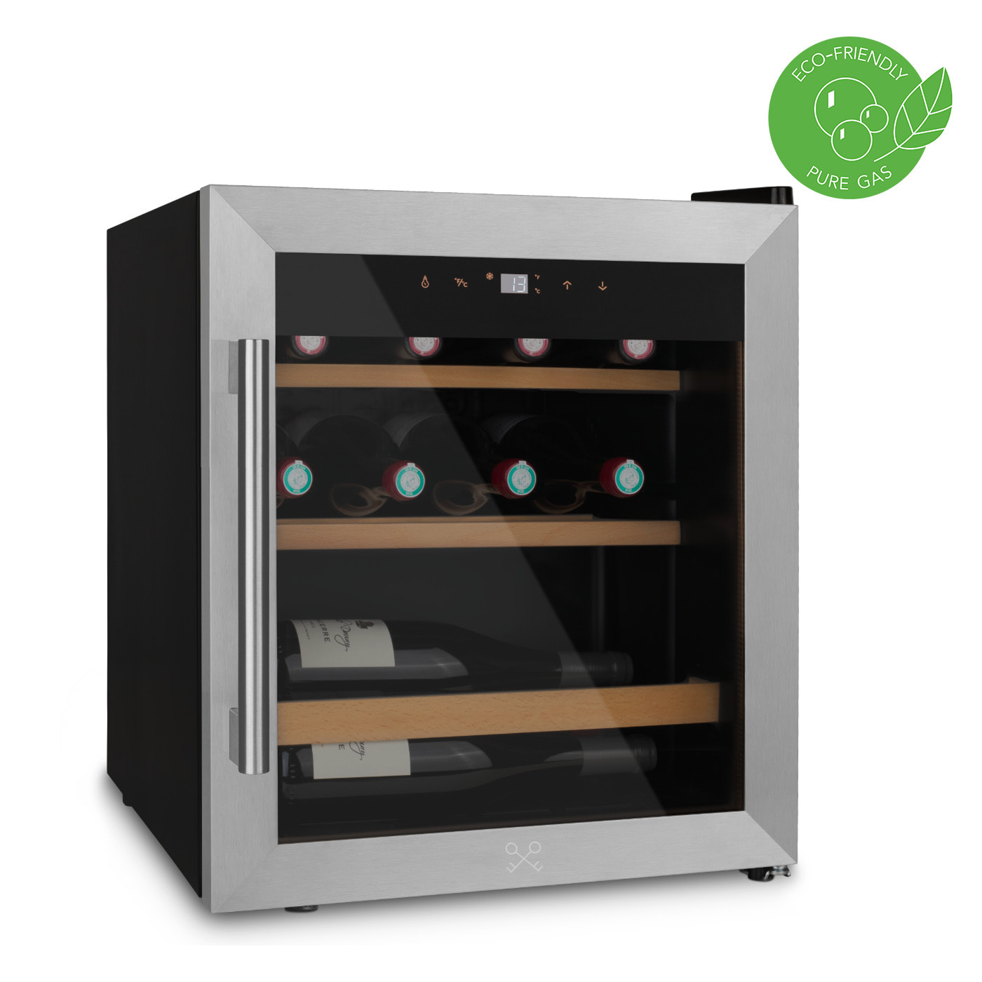 Les Petits Champs Vinoteca 15 botellas CAVC15 46L, Puerta acero inoxidable, Anti-UV, Sistema termodinámico, Regulable de 4°C a 18°C, Silenciosa, Iluminación LED, 2 estantes