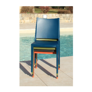 Lot de 2 chaises de jardin en plastique - vert olive - LAGOS