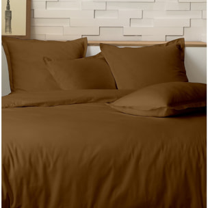 Parure housse de couette 3pcs 100% 100% percale de coton 80 fils_ ocre
