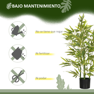 Juego de 2 Plantas Artificiales 90 cm Bambú Artificial con Maceta Plantas Sintéticas para Decoración Hogar Salón Oficina Verde