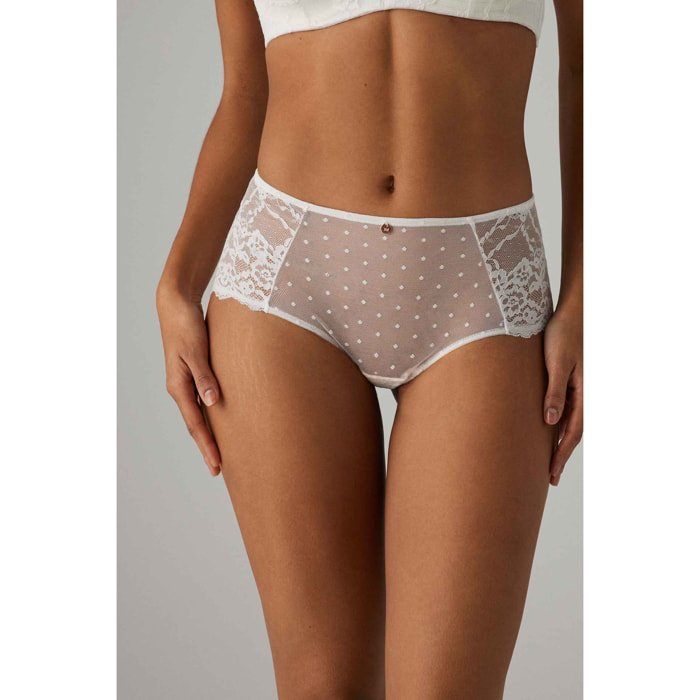 Mutandina alta maxi lingerie color avorio