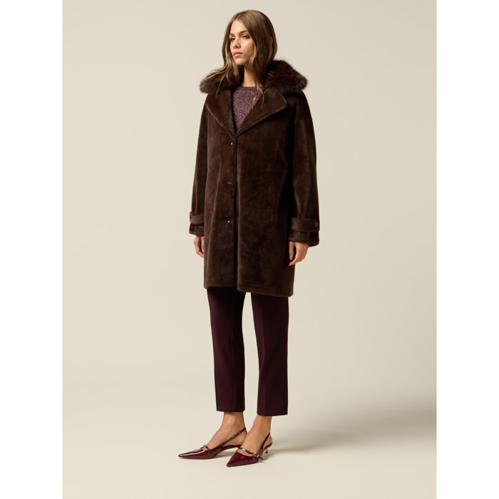 Oltre - Cappotto in tessuto morbido - Marrone