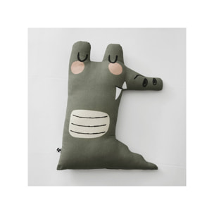 Coussin en forme de crocodile housse non amovible en coton - ALI