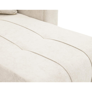 Nicole - Canapé panoramique en U 7 places convertible avec coffre en tissu - Beige