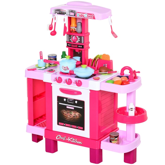 Cuisine pour enfant recettes jeu d'imitation 38 accessoires inclus sons et lumières polypropylène rose